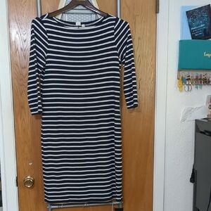 Navy and White Striped Dress